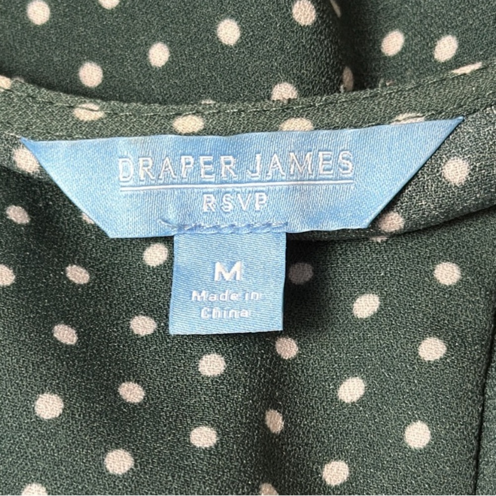Draper James Forest Green Polka Dot Blouse - Picture 7 of 8
